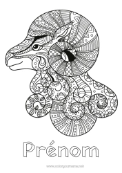 Coloriage à personnaliser Animal Zentangle Signe astrologique Animaux de la ferme Signes du zodiaque Bélier