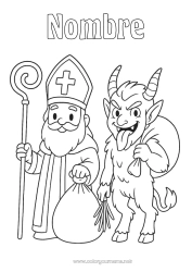 Colorear para personalizar Krampus San Nicolás