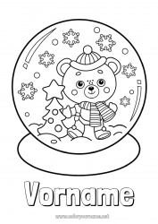 Kostenlose Zeichnung Schnee Winter Schneeflocken Teddybär Waldtiere