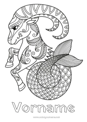 Malvorlage anpassen Tier Zentangle Sternzeichen Sternzeichen