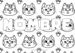 Colorear para personalizar Cat Kawaii Animales Perros y gatos Fondo decorativo
