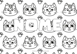 Desenho para personalizar Gato Kawaii Animal Cães e gatos Fundo decorativo