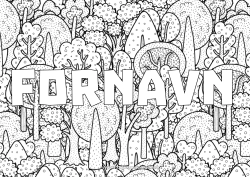 Farvelægningssiden tilpasning Træ Skov Dekorativ baggrund