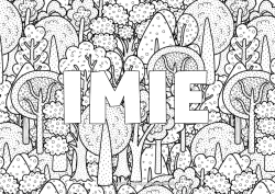 Kolorowanka do personalizacji Drzewo Las Tło dekoracyjne