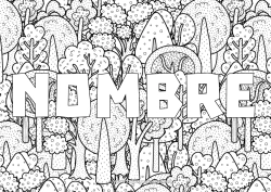 Colorear para personalizar Árbol Bosque Fondo decorativo