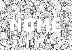 Desenho para personalizar Árvore Floresta Fundo decorativo