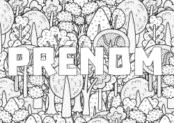 Coloriage à personnaliser Arbre Forêt Fond décoratif