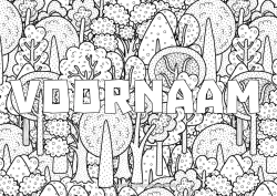 Kleurplaat aanpassen Boom Bos Decoratieve achtergrond