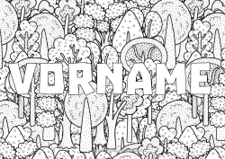 Malvorlage anpassen Baum Wald Dekorativer Hintergrund