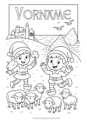 Malvorlage anpassen Weihnachtself Elfen Ausmalbilder Irland Reise des Weihnachtselfen Mehrere Wichtel Reisende Weihnachtswichtel