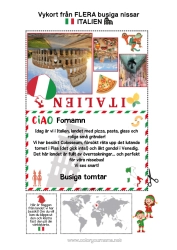 Färgläggningssida att anpassa Italien Julälvens Resa Postkort Postkort Från Flera Tomtar
