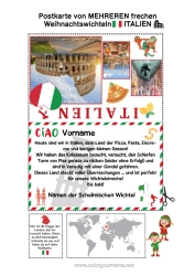 Kostenlose Zeichnung Italien Reise des Weihnachtselfen Postkarte Postkarte von mehreren Elfen