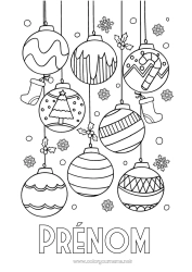 Coloriage à personnaliser Boule de Noël Décorations de Noël