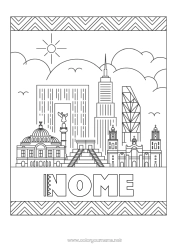 Desenho grátis Geografia México Paisagem urbana Cidade do mundo Linha do horizonte Mexique