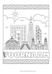 Gratis tekening Geografie Mexico Stadsgezicht Stad van de wereld Skyline Mexiko