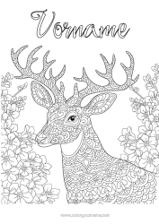 Kostenlose Zeichnung Rentier Tier Komplexe Ausmalbilder Zentangle Waldtiere Hirsch