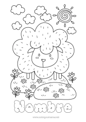 Colorear para personalizar Ovejas Animales Animales de granja