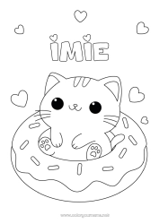 Kolorowanka do personalizacji Kot Uroczy Zwierzę Pączki Psy i koty