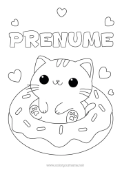 Pagină de colorat personalizată Pisică Drăguț Gogoși Câini și pisici