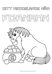 Färgläggningssida att anpassa Häst Djur Kinesiskt nyår Gårdsdjur 2026