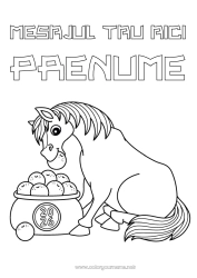 Pagină de colorat personalizată Cal Animal Anul Nou Chinezesc Animale de fermă 2026