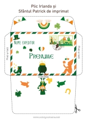 Pagină de colorat personalizată Cazan magic Primăvară Șansă Irlanda Sărbătoarea Sfântului Patrick Plic Țară Plic de imprimat Călătoria elfului de Crăciun Plic pentru scrisoarea lui Moș Crăciun