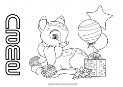 Free drawing Winter Gifts Christmas Balloons Animal Fawn Forest animals