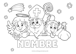 Colorear para personalizar ángel Krampus San Nicolás