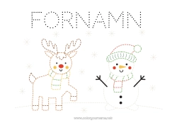 Färgläggningssida att anpassa Ren Snögubbe Barnaktiviteter Djur Lätta målarbilder Rita och färglägg Skogens djur Hjort Sjal