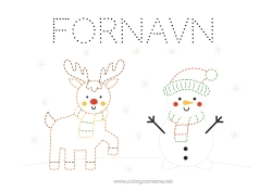Fargeleggingssiden å tilpasse Reinsdyr Snømann Barnaktiviteter Dyr Enkle fargelegginger Tegn og farglegg Skogsdyr Hjort Skjerf