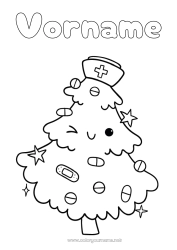 Kostenlose Zeichnung Weihnachtsbaum Gesundheitsberufe Krankenpfleger, Krankenschwester