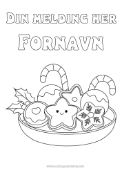 Fargeleggingssiden å tilpasse Jul Søt Pepperkake Sukkertøy Ilex Stjerner Godbiter, søtsaker Kjeks