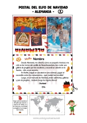 Colorear para personalizar Elfos de navidad Dibujos de Elfos para colorear Viaje del duende navideño Tarjeta postal Tarjeta postal de un SOLO duende Alemania Un solo duende travieso 🇪🇸 Duendes de Navidad Viajeros