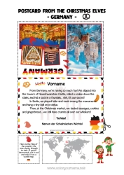 Kostenlose Zeichnung Weihnachtself Elfen Ausmalbilder Reise des Weihnachtselfen Postkarte Postkarte von mehreren Elfen Deutschland Mehrere Wichtel Reisende Weihnachtswichtel