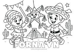 Gratis tegning Fargelegging av nisser Mexico Julealvens reise Flere rampenisser