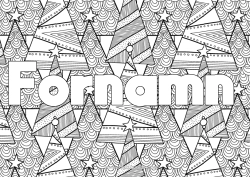 Färgläggningssida att anpassa Julgran Doodle Zentangle Gran Dekorativ bakgrund