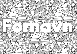 Fargeleggingssiden å tilpasse Juletre Doodle Zentangle Gran Dekorativ bakgrunn