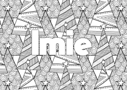 Kolorowanka do personalizacji Choinka bożonarodzeniowa Doodle Zentangle Choinka Tło dekoracyjne