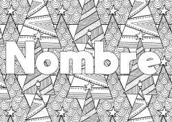 Colorear para personalizar árbol de Navidad Doodle Zentangle Abeto Fondo decorativo