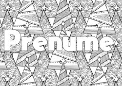 Pagină de colorat personalizată Brad de Crăciun Doodle Zentangle Brad Fundal decorativ