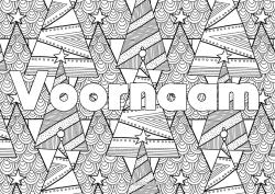 Gratis kleurplaat Kerstboom Doodle Zentangle Kerstboom Decoratieve achtergrond