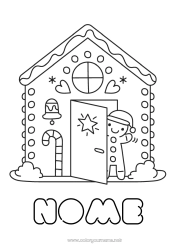 Desenho para personalizar Natal Pão de Gengibre Casa Desenhos para colorir fáceis