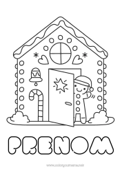 Coloriage à personnaliser Noël Pain d'épices Maison Coloriages faciles