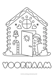 Kleurplaat aanpassen Kerstmis Peperkoek Huis Eenvoudige kleurplaten