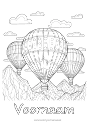 Gratis kleurplaat Voertuigen Luchtballon Complex Kleurplaten Luchtvaartuigen