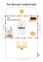 Colouring to customise Envelope Print Envelope Mischievous Elf's Journey Germany Envelope For The Christmas Trickster Elf's Mail