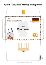 Gratis kleurplaat Envelop Afdrukbare enveloppen Kerstelfreis Duitsland Enveloppe voor de kerstelf post