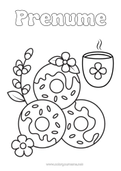 Pagină de colorat personalizată Gogoși Cafenea Băutură