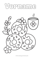 Malvorlage anpassen Donuts Kaffee Getränk