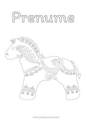 Pagină de colorat gratuită Suedia Calul din Dalecarlia